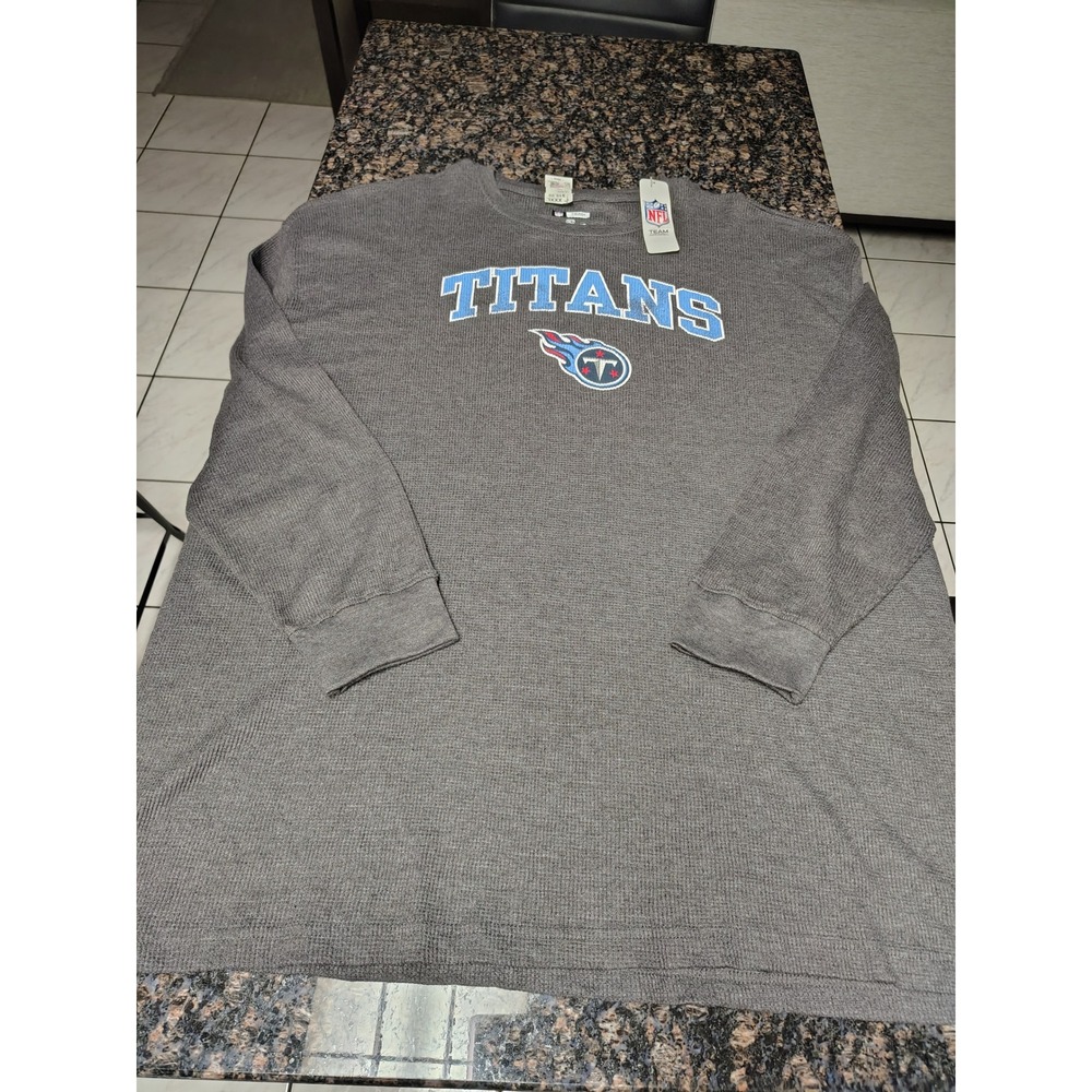 NFL Team Apparel Tennessee Titans Gray Waffle Knit Thermal Shirt 3XLT New